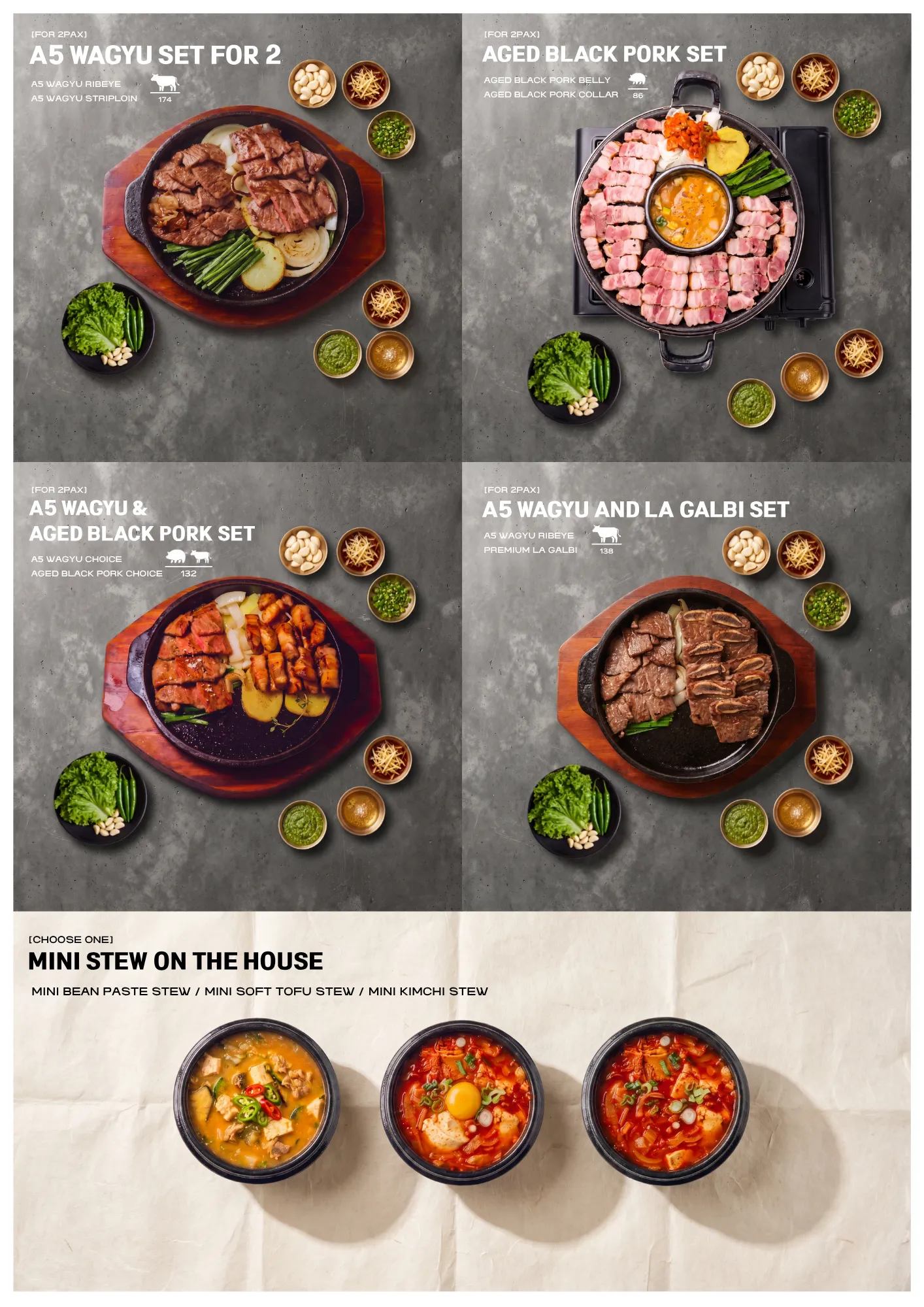 Menu page 4: BBQ Sets for 2
