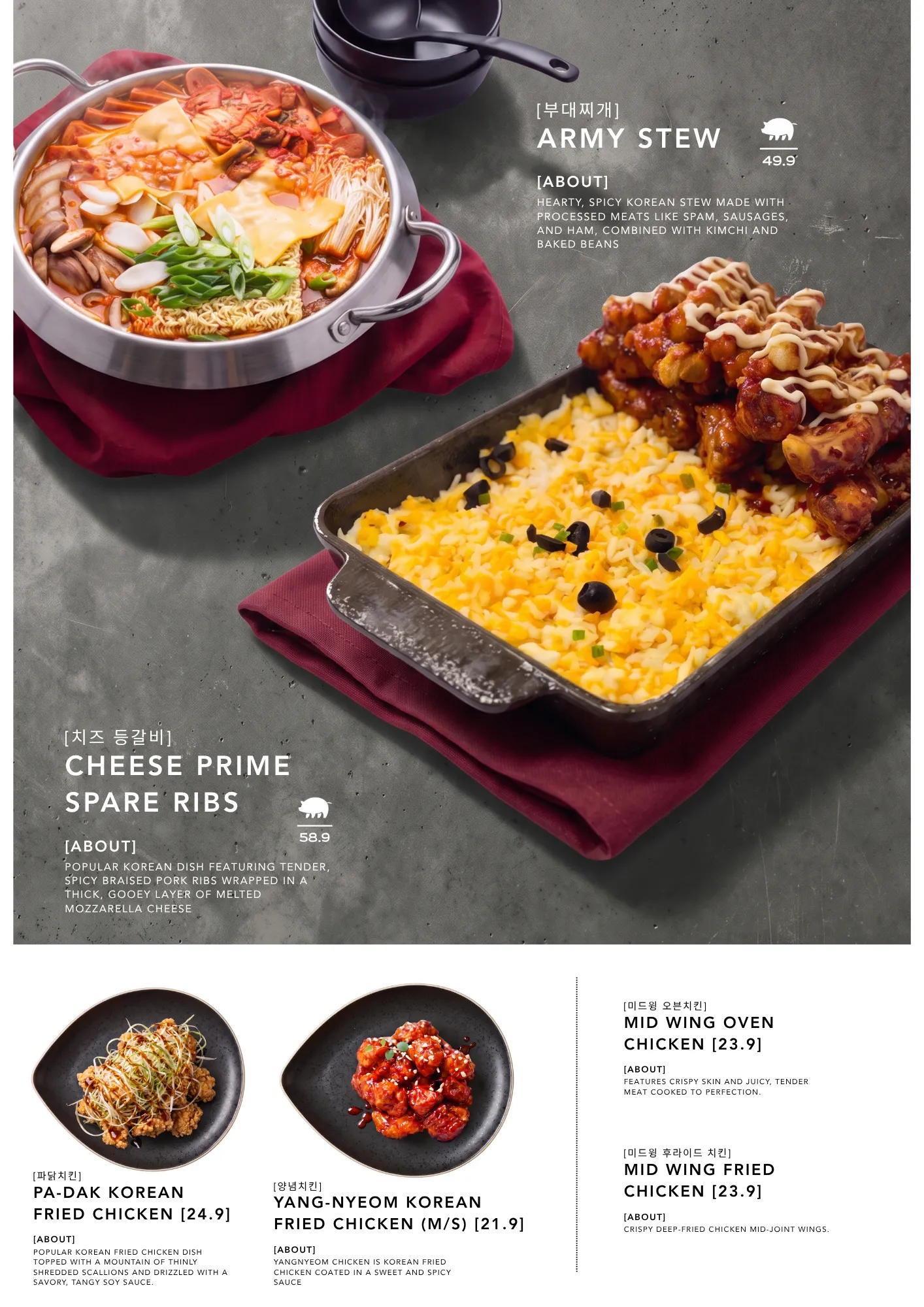 Menu page 7: Army Stew, Cheese Spare Ribs & Chicken